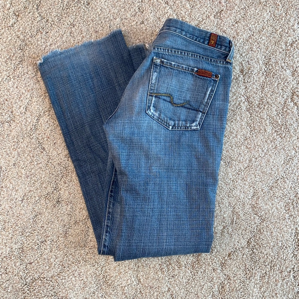 7 For All Mankind Distressed Bootcut Jeans